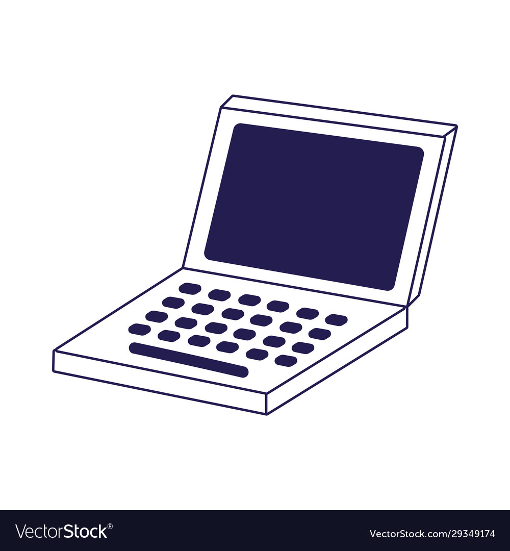 Open laptop computer device technology icon