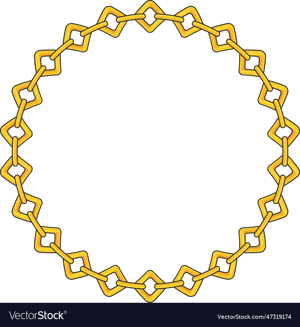 Round chain frame circle chains border boho vector image Round chain frame circle chains border boho