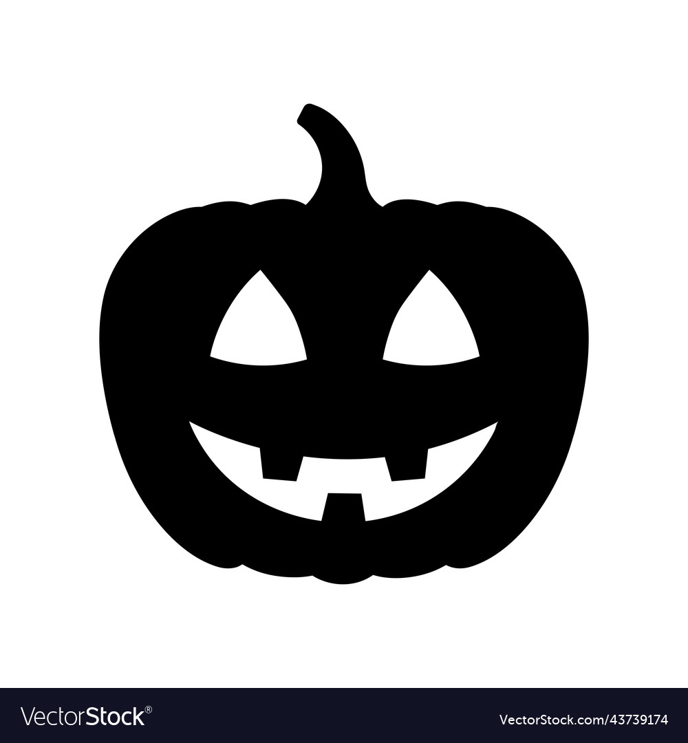 Scary halloween pumpkin silhouette carved pumpkin Vector Image