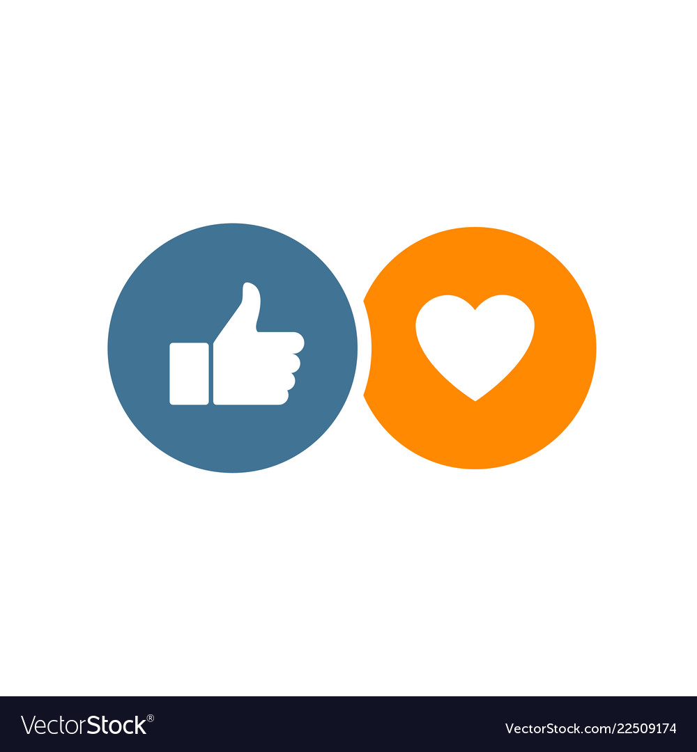 Set like icon counter notification Vector Image Set like icon counter notification