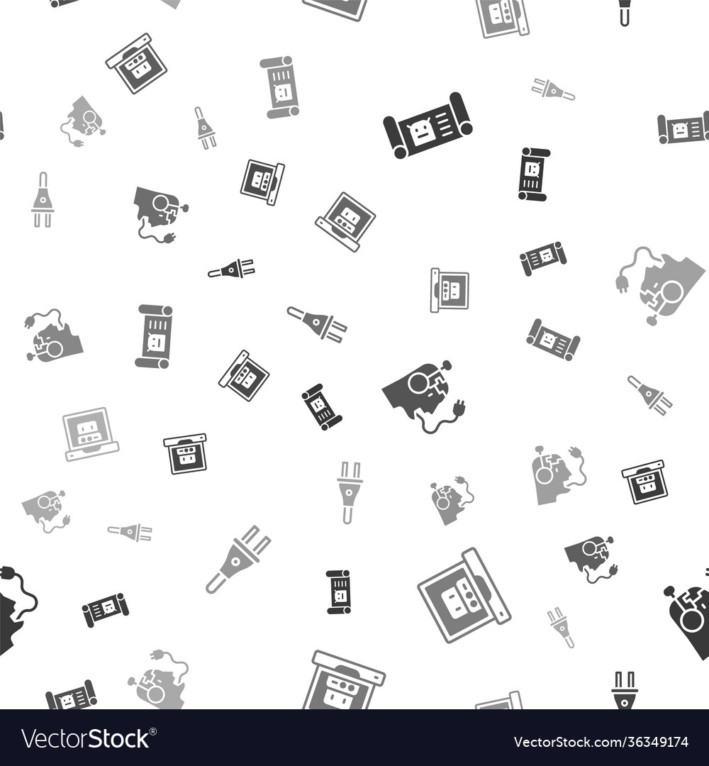 Set robot blueprint creating charging vector image Set robot blueprint creating charging