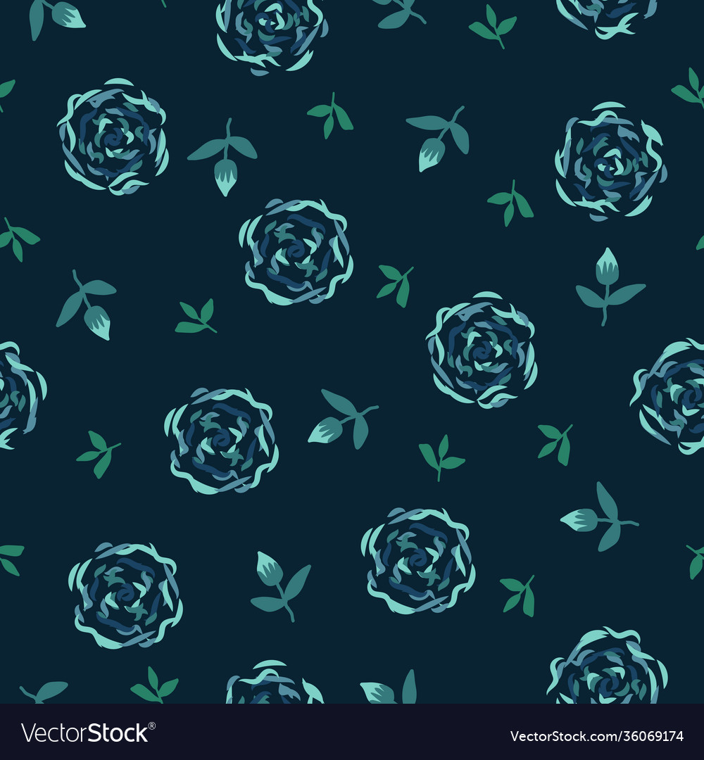 Simple blue flower repeat pattern design