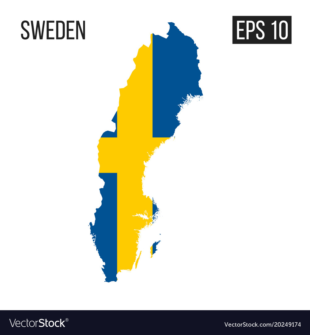 Swaden map border with flag eps10