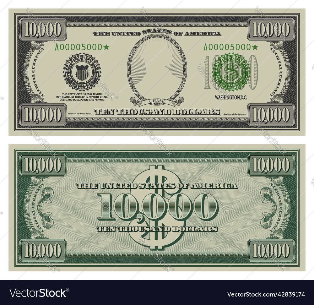 ten-thousand-dollars-banknote-gray-obverse-10000-vector-image