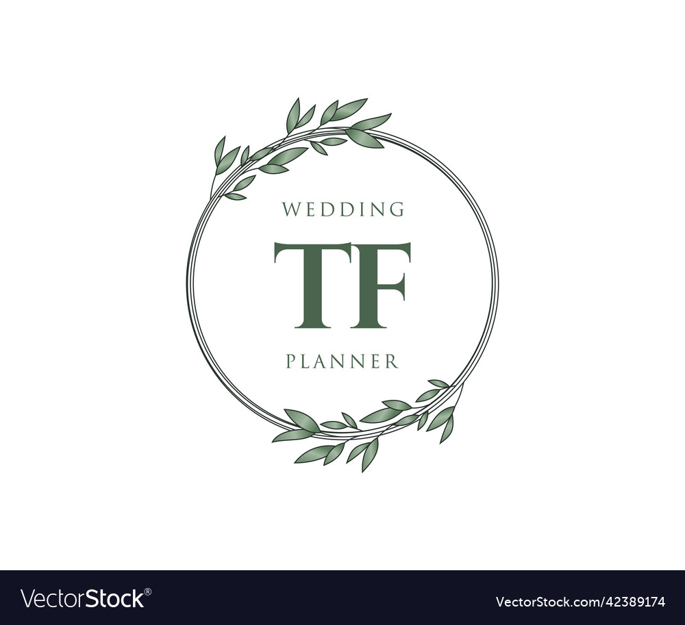 Tf initials letter wedding monogram logos Vector Image