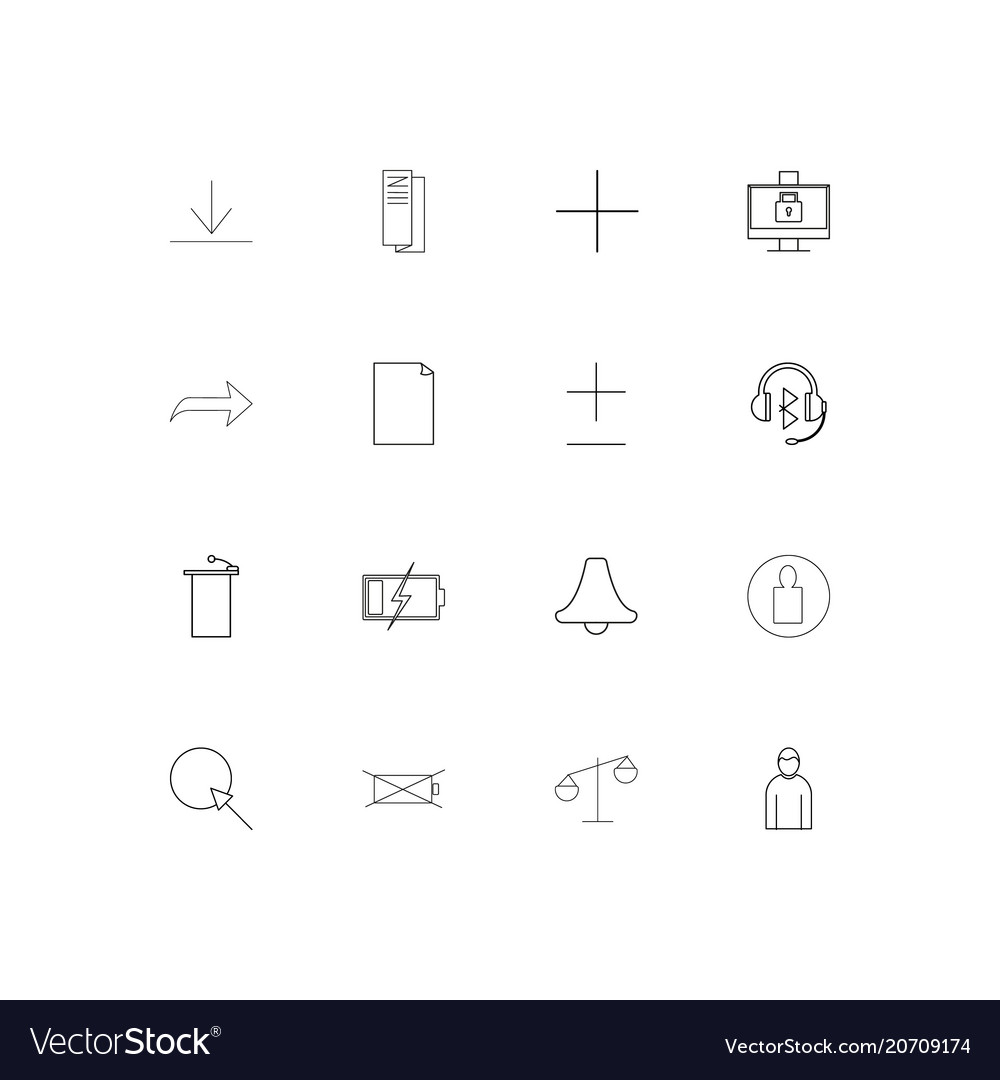 Web applications simple linear icons set outlined