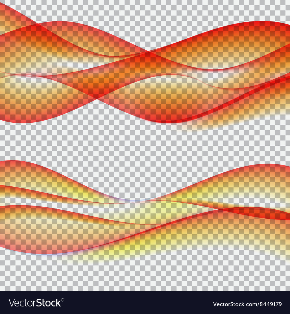 Abstract wave set on transparent background Vector Image