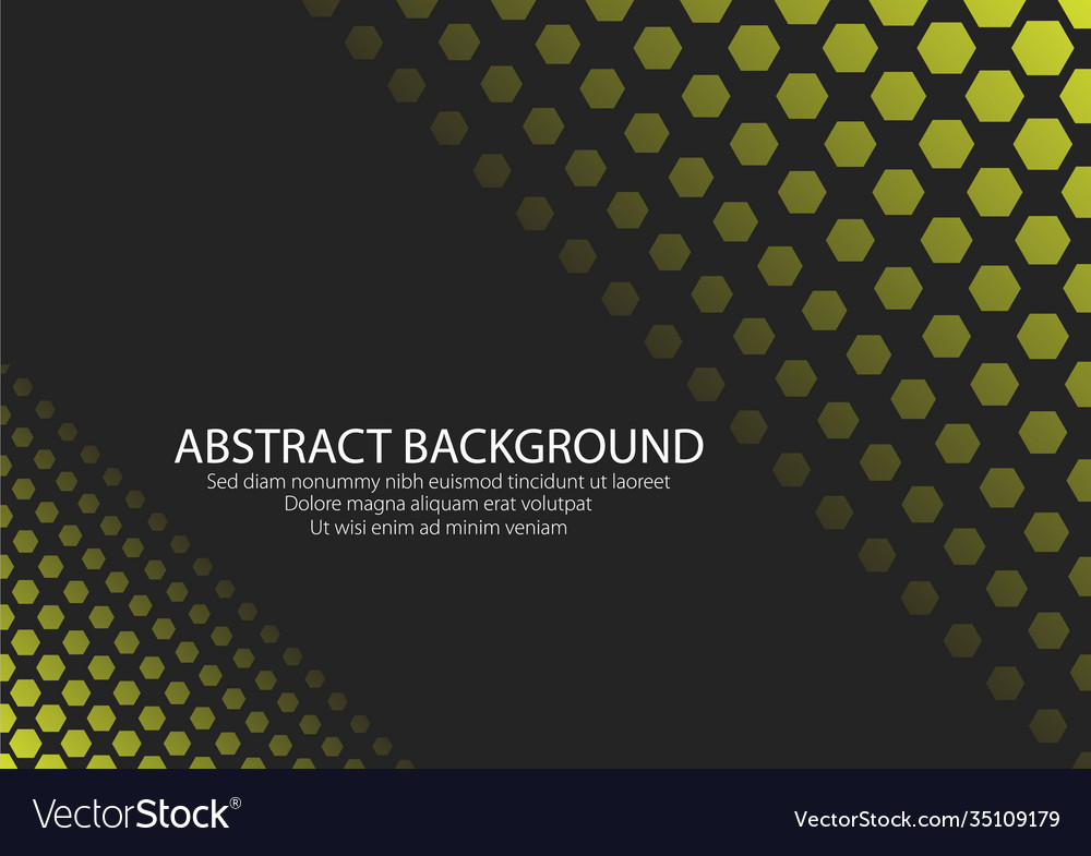 Black background with yellow color hexagonal Vector Image Black background with yellow color hexagonal