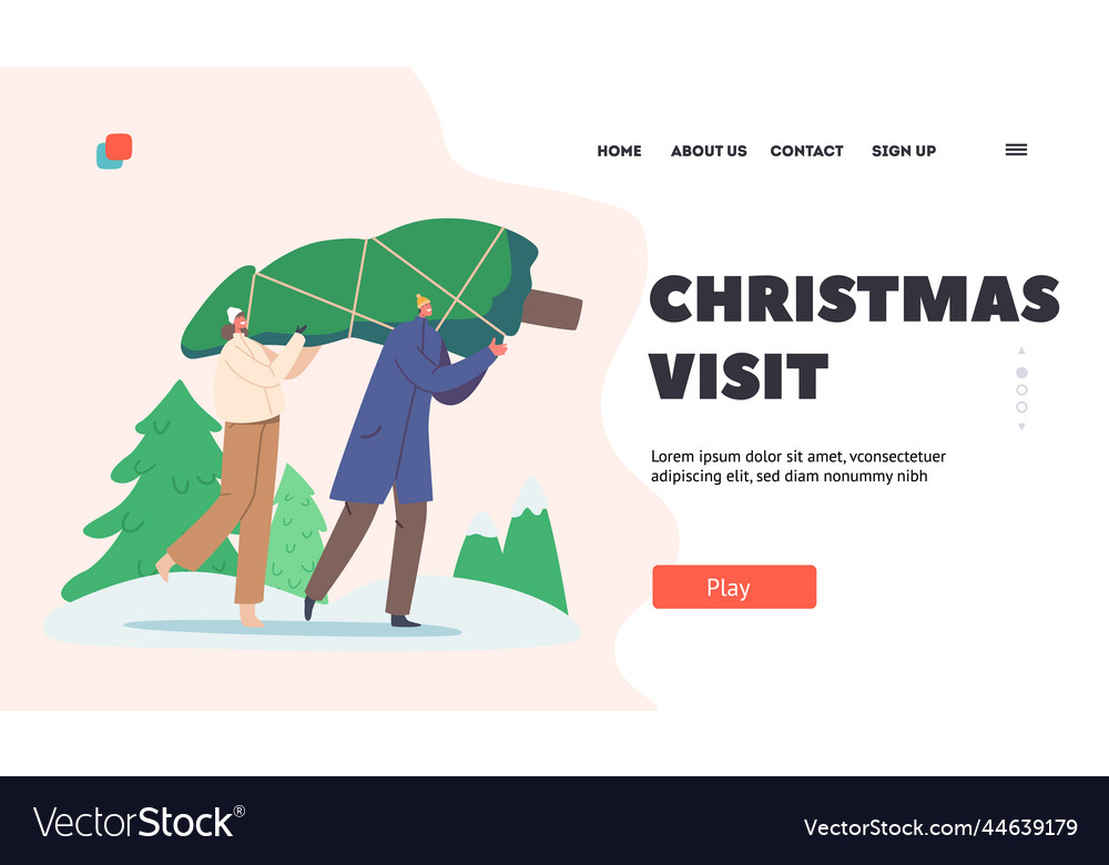 Christmas visit landing page template happy