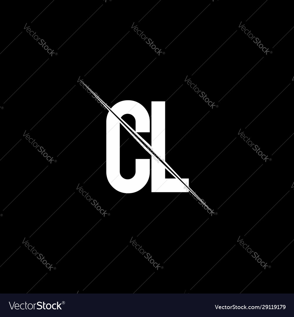 Cl logo monogram with slash style design template Vector Image Cl logo monogram with slash style design template