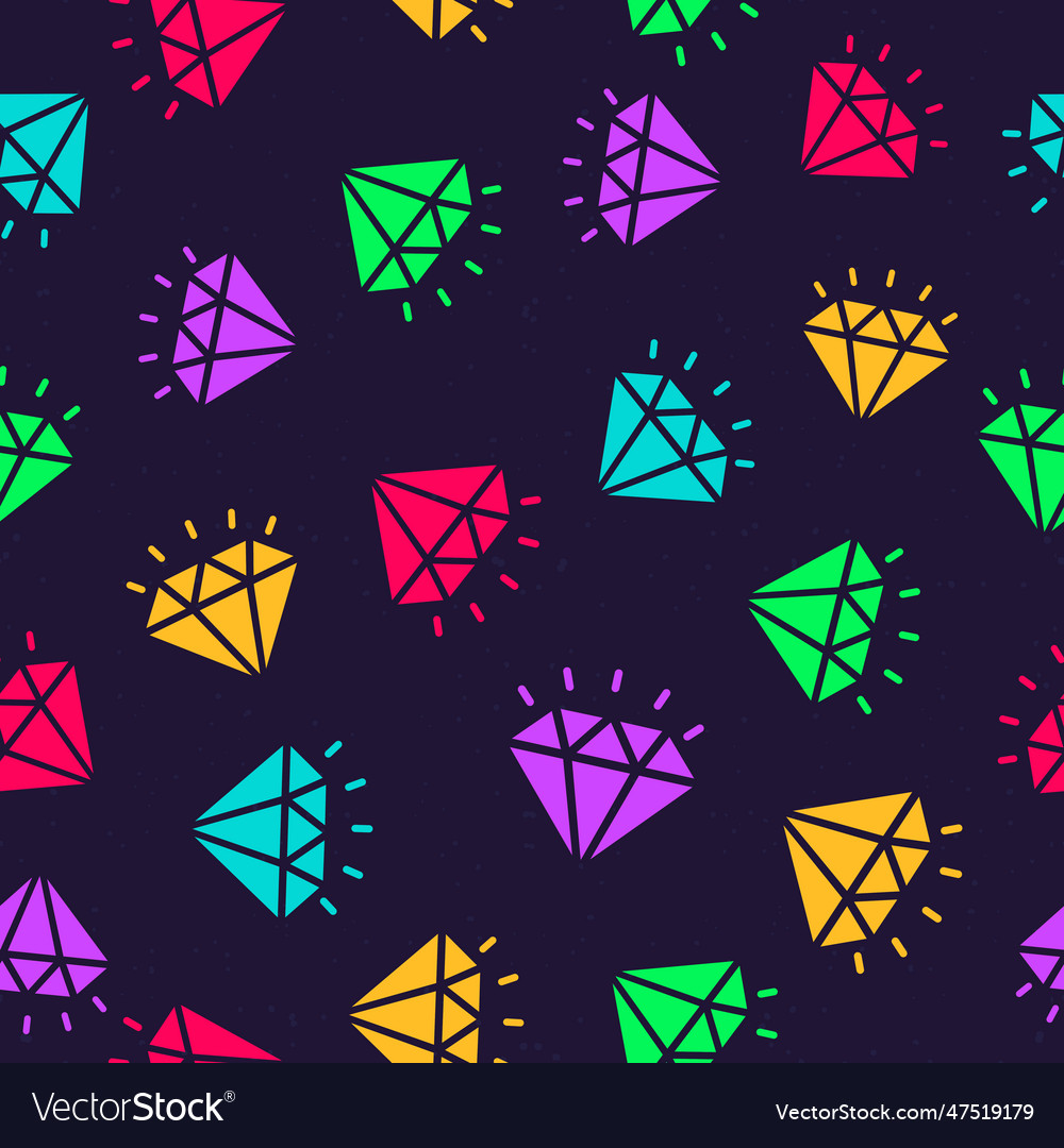 Diamond seamless pattern on dark background Vector Image