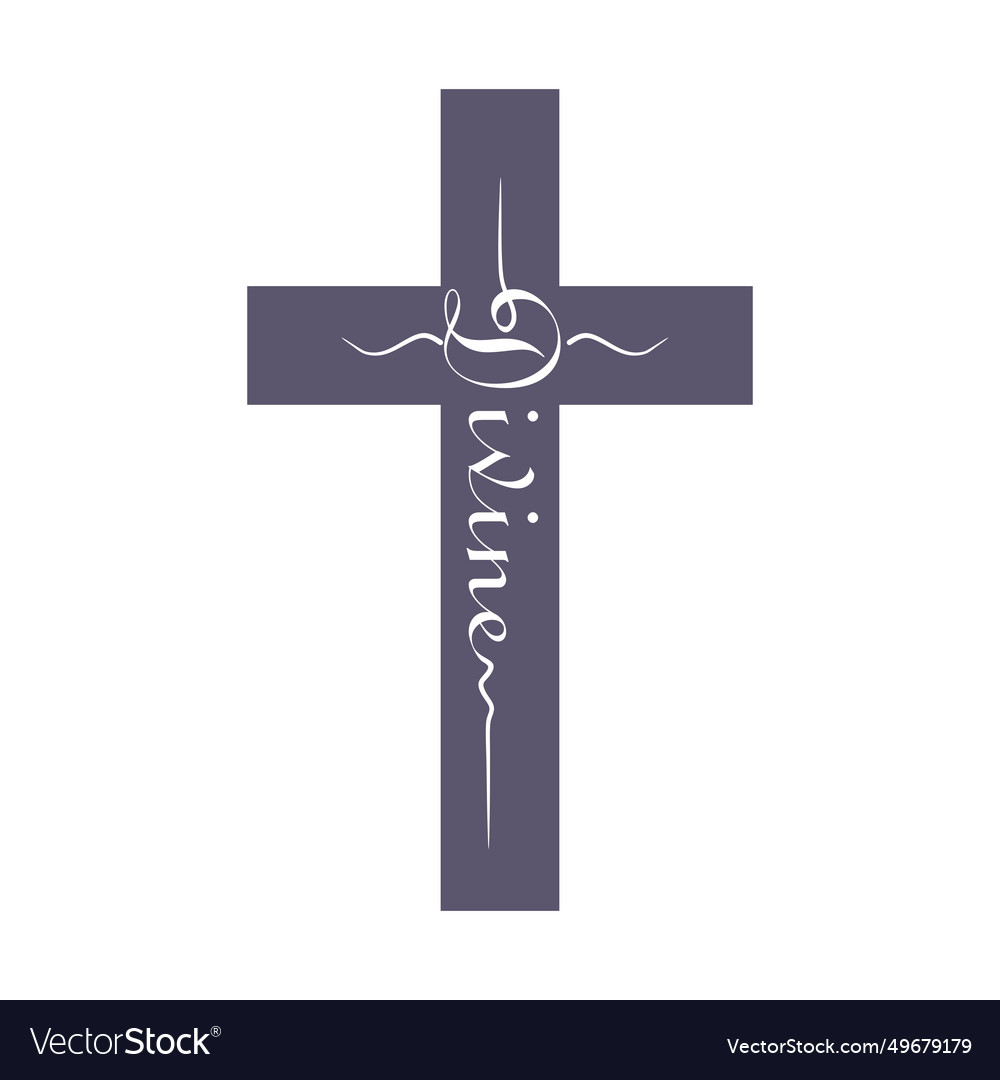 Divine word in the shape of a cross christian Vector Image