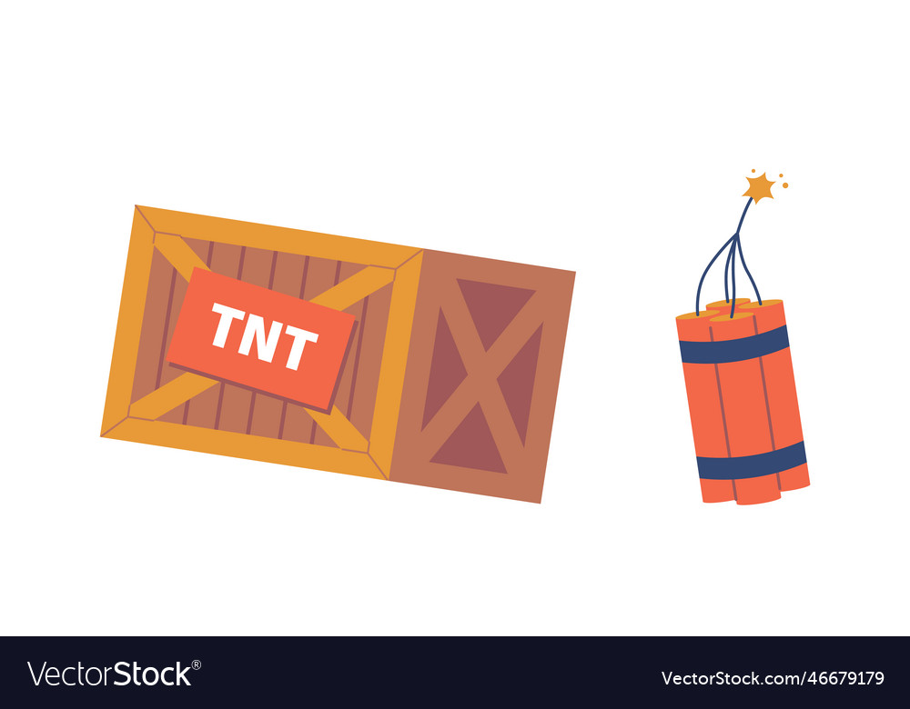 Dynamite sticks and tnt box for mining operations Vector Image Dynamite sticks and tnt box for mining operations