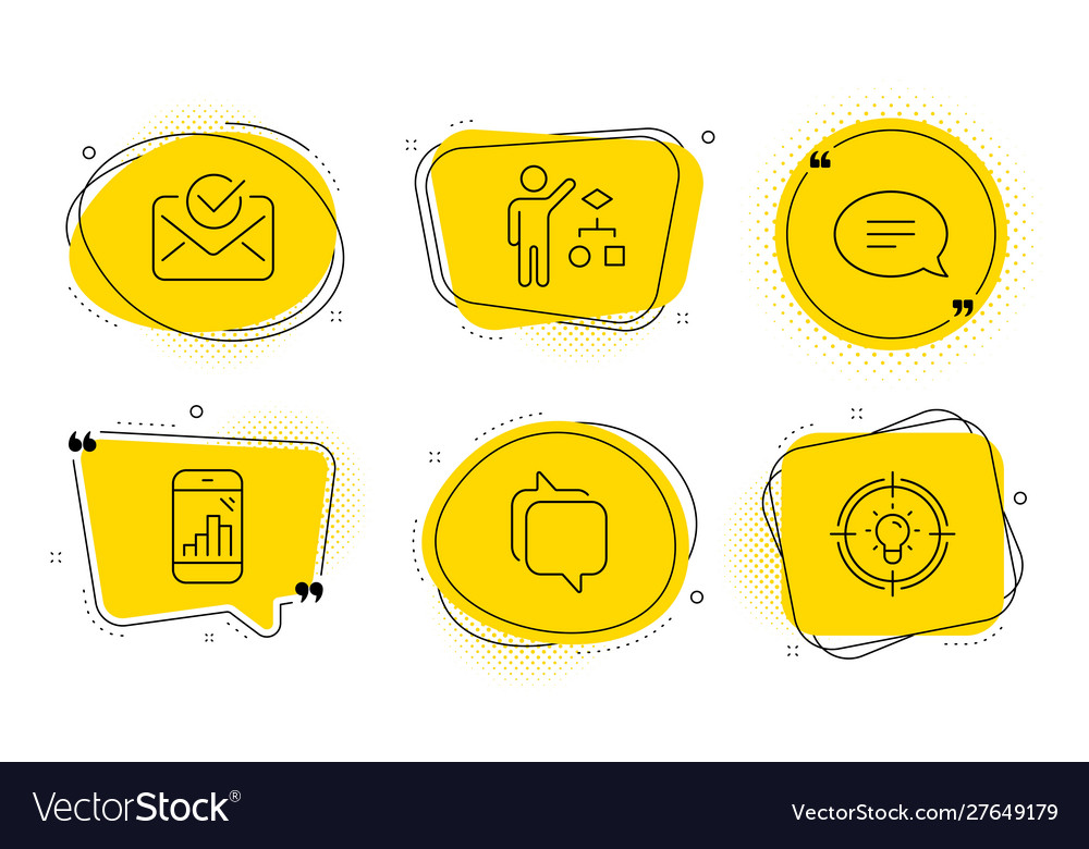Messenger approved mail and algorithm icons set Vector Image Messenger approved mail and algorithm icons set