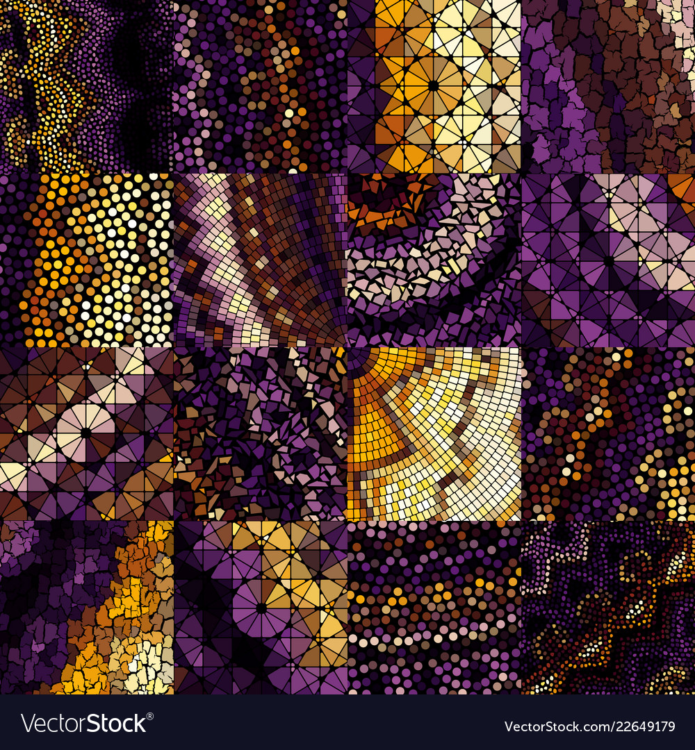 Mosaic art pattern image vector image Mosaic art pattern image