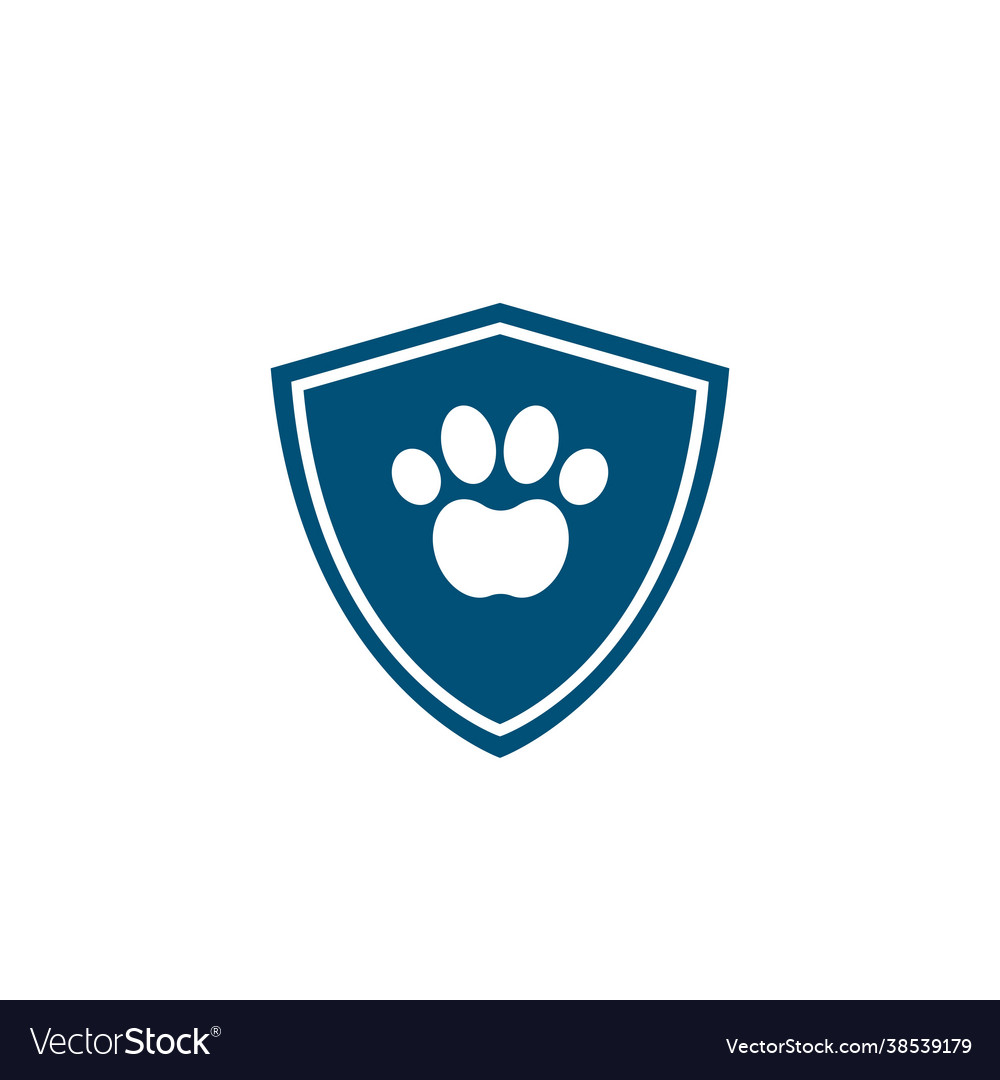 Paw shield icon pet design