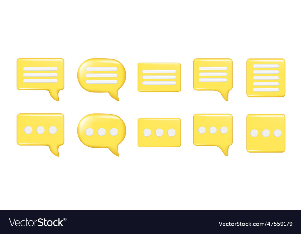 Realistic 3d speech bubble text message box Vector Image Realistic 3d speech bubble text message box