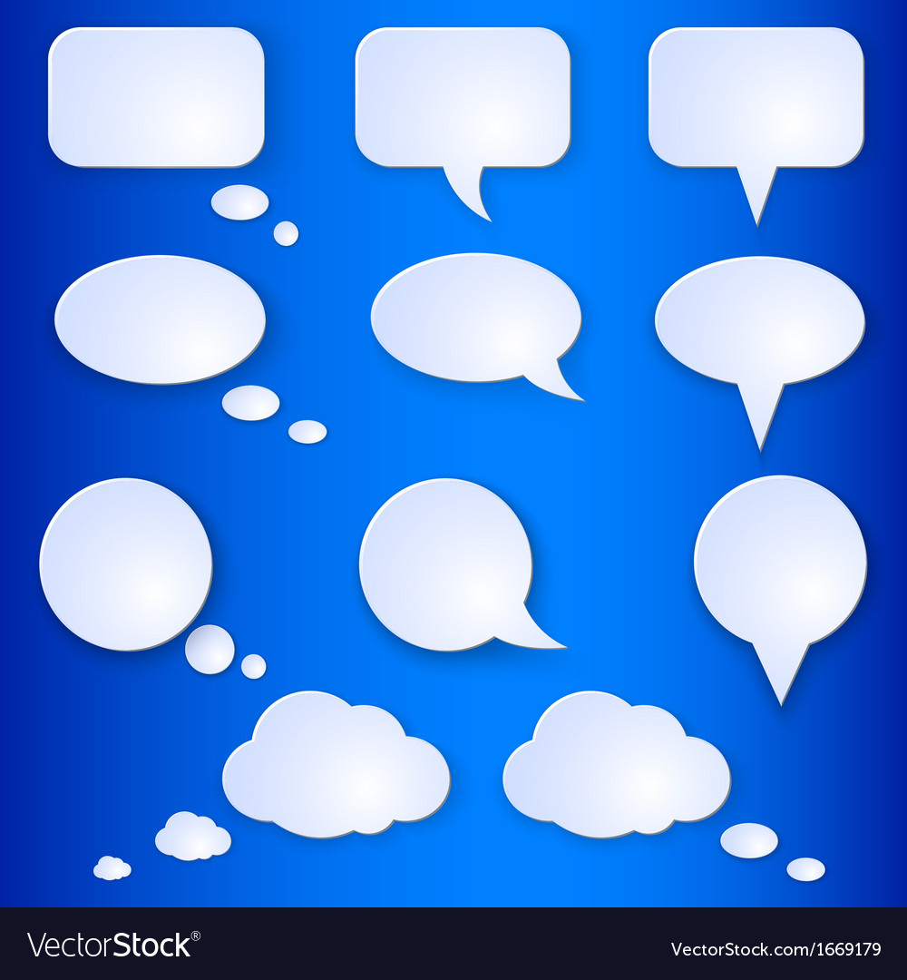 Set of empty speech bubbles