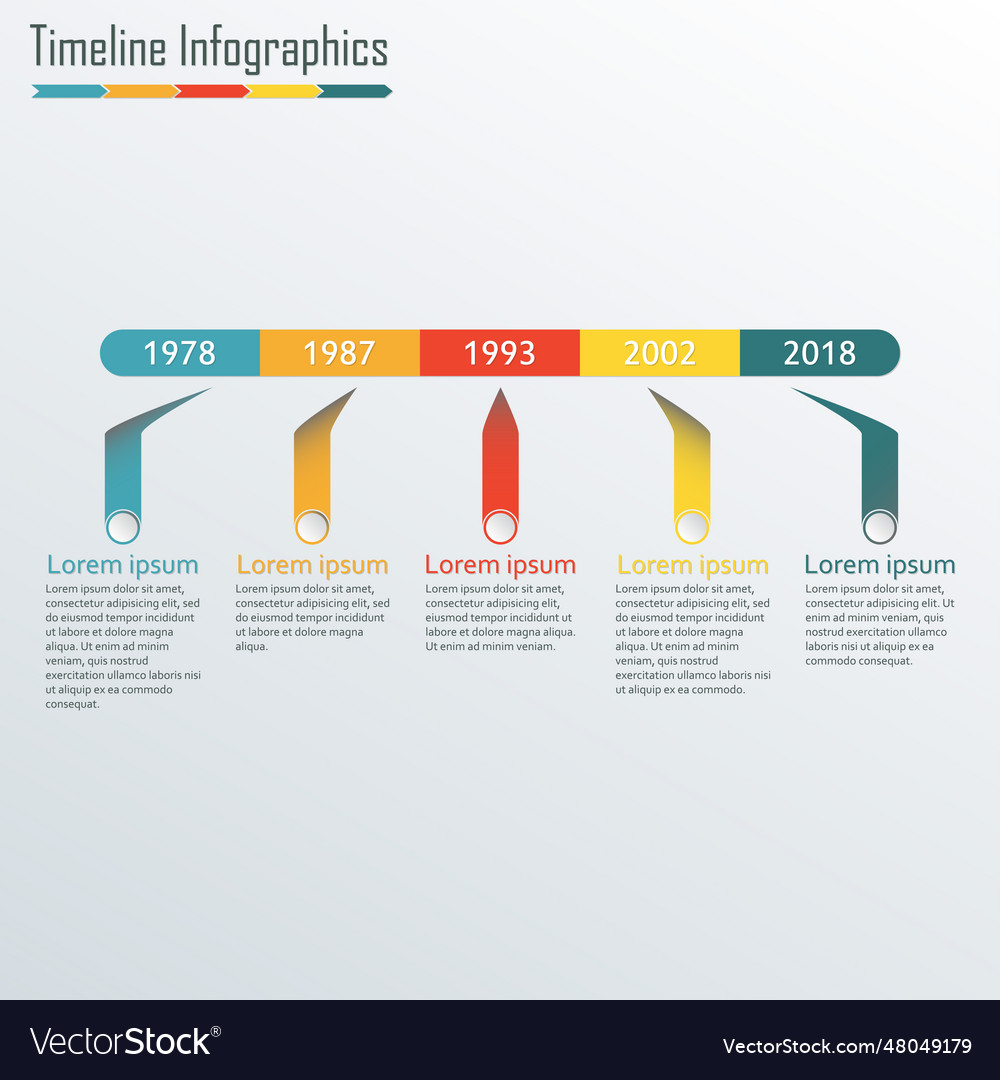 Timeline infographics template horizontal design Vector Image