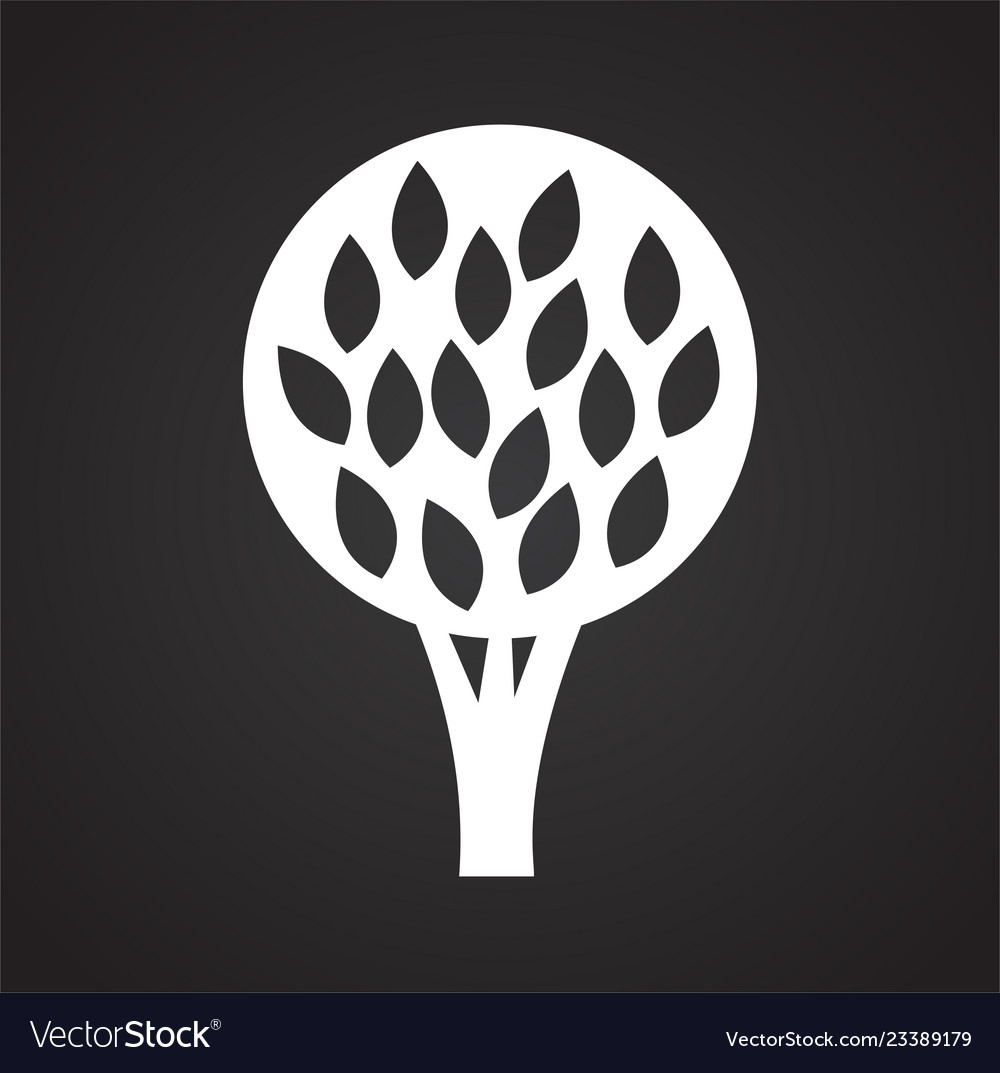 Tree icon on black background for graphic and web vector image Tree icon on black background for graphic and web