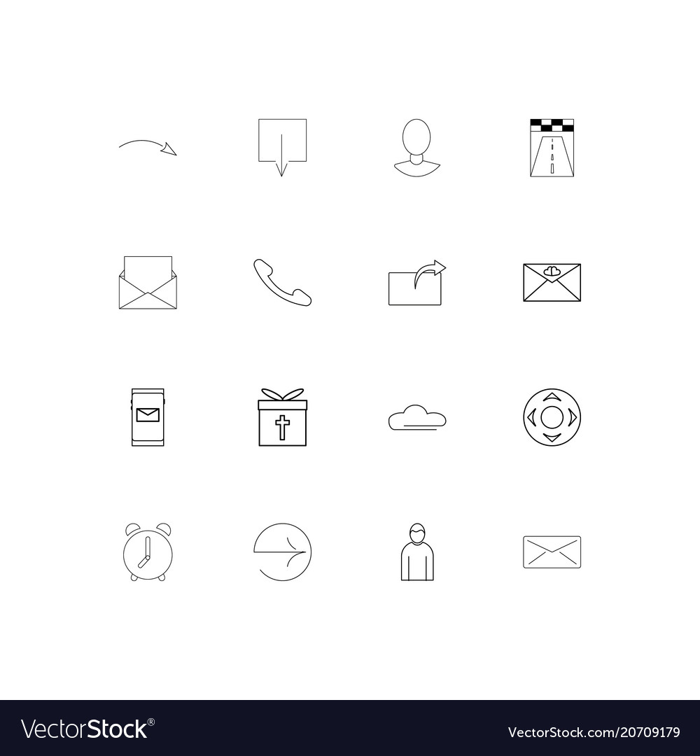 Web applications simple linear icons set outlined