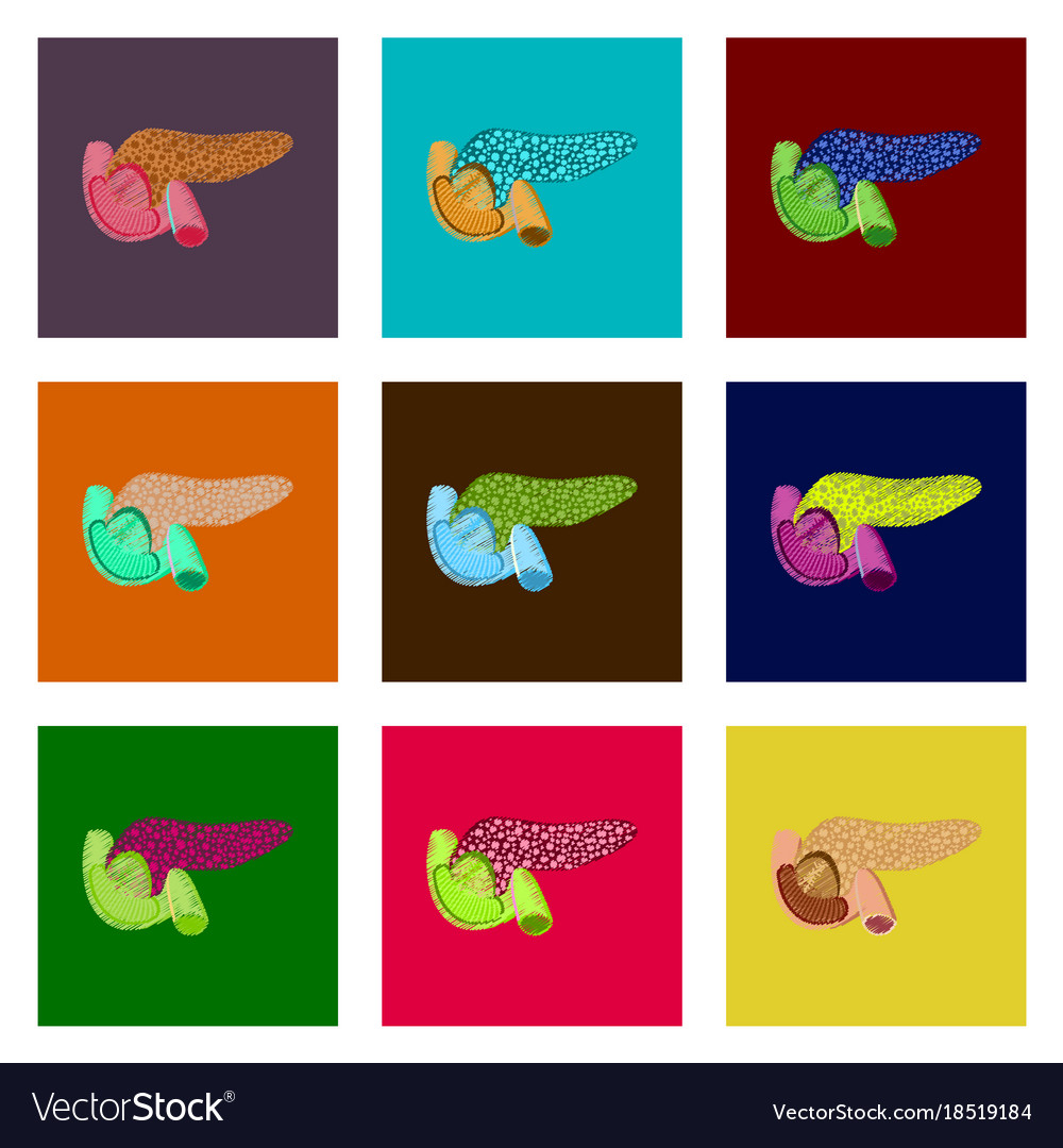 Assembly of flat shading style icon duodenum