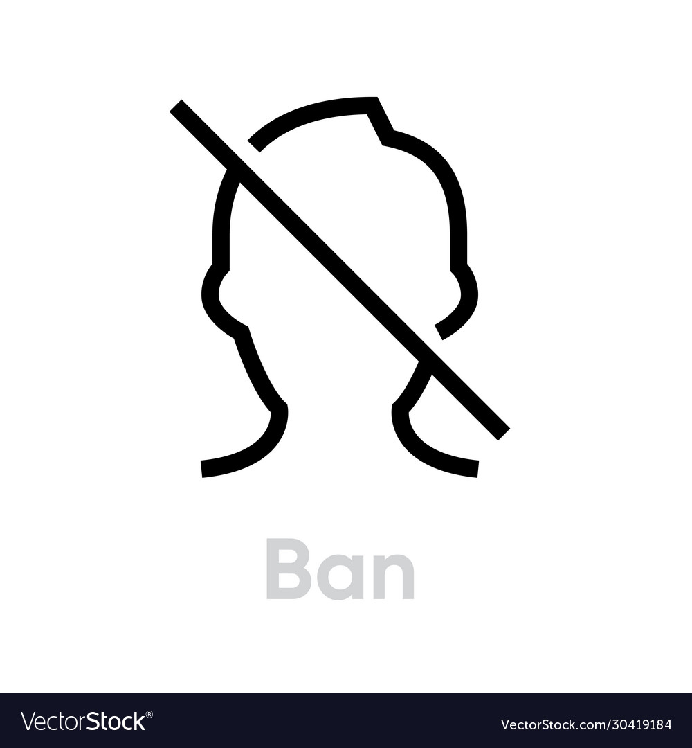 Ban without mask respirator icon editable line