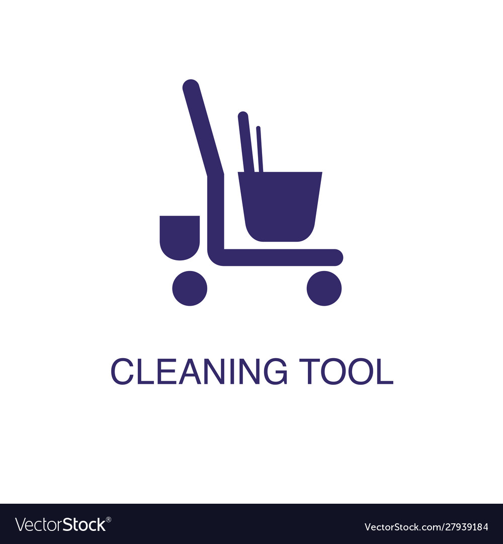 Cleaning tool element in flat simple style