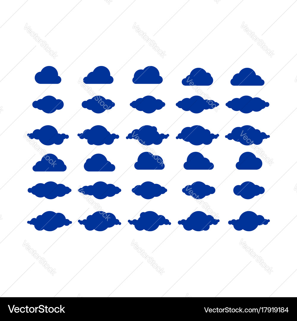Cloud icon logo set Royalty Free Vector Image - VectorStock