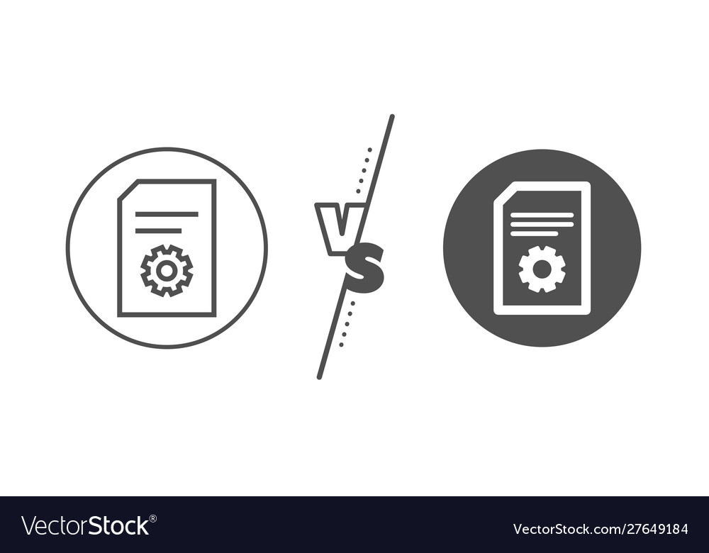 Document management icon file with cogwheel