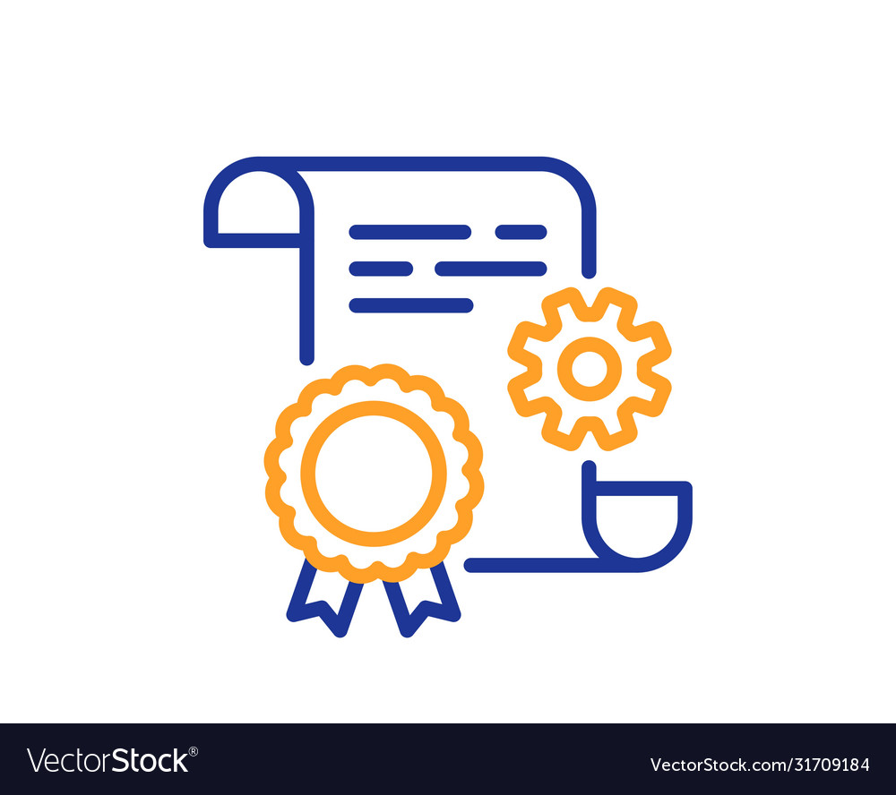 Engineering doc line icon technical documentation vector image Engineering doc line icon technical documentation