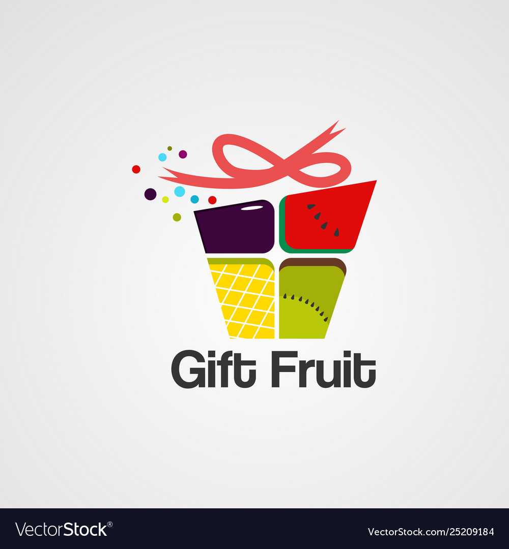 Geschenk Obst-Logo-Symbolelement und Template