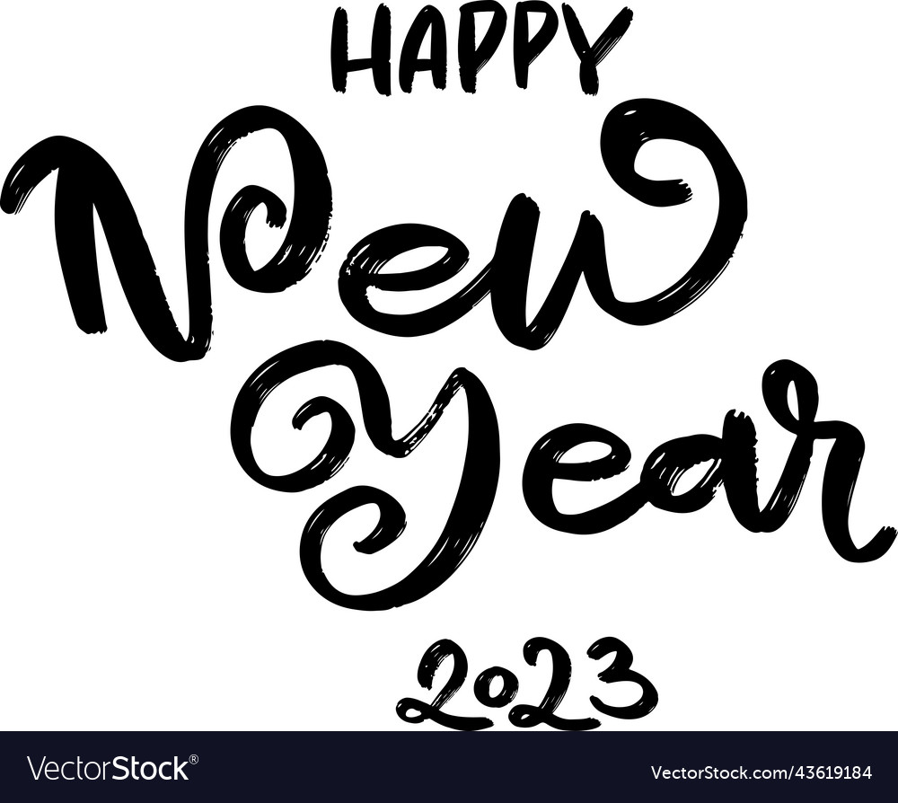 Happy new year 2023 modern brush lettering Vector Image