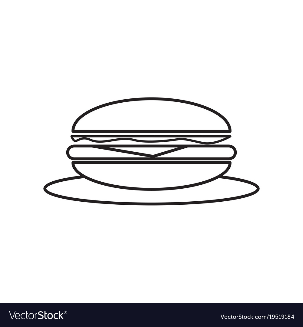 Isolated hamburger outline