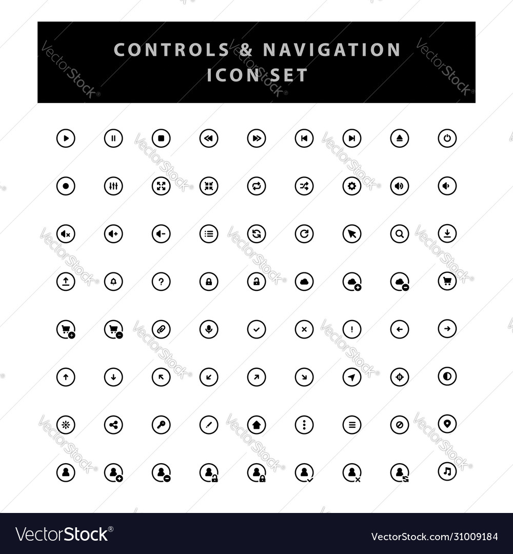 Navigation & Control Icon Set