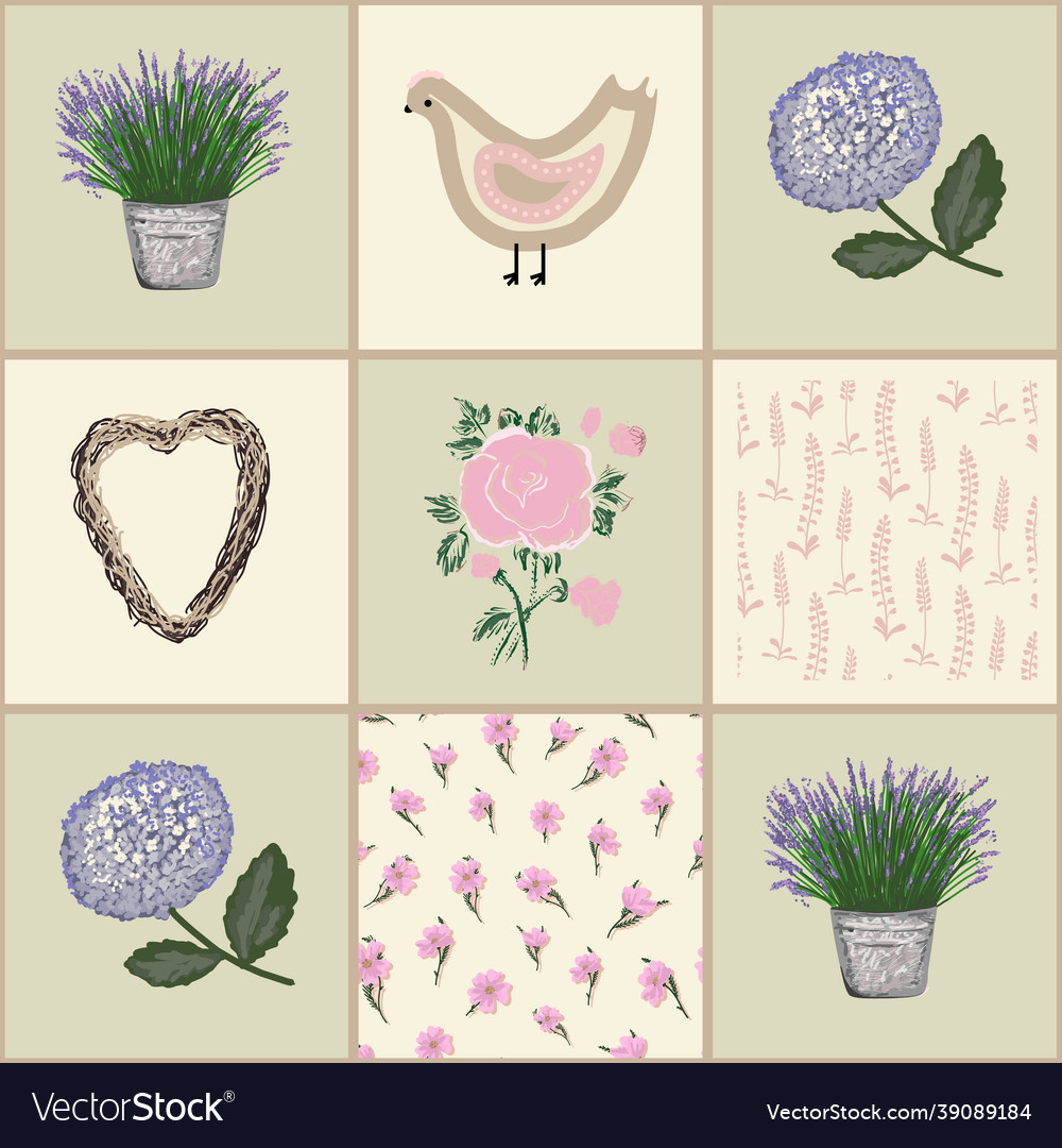 Seamless pattern in provence style abstract Vector Image Seamless pattern in provence style abstract