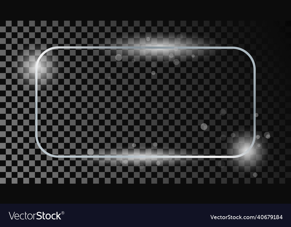 Silver glowing rounded rectangular frame vector image Silver glowing rounded rectangular frame