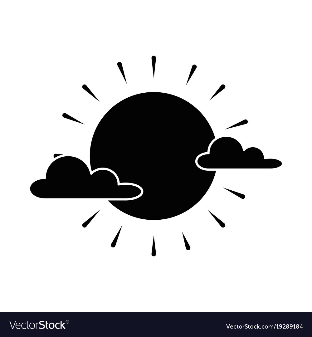 Summer sun with clouds Royalty Free Vector Image