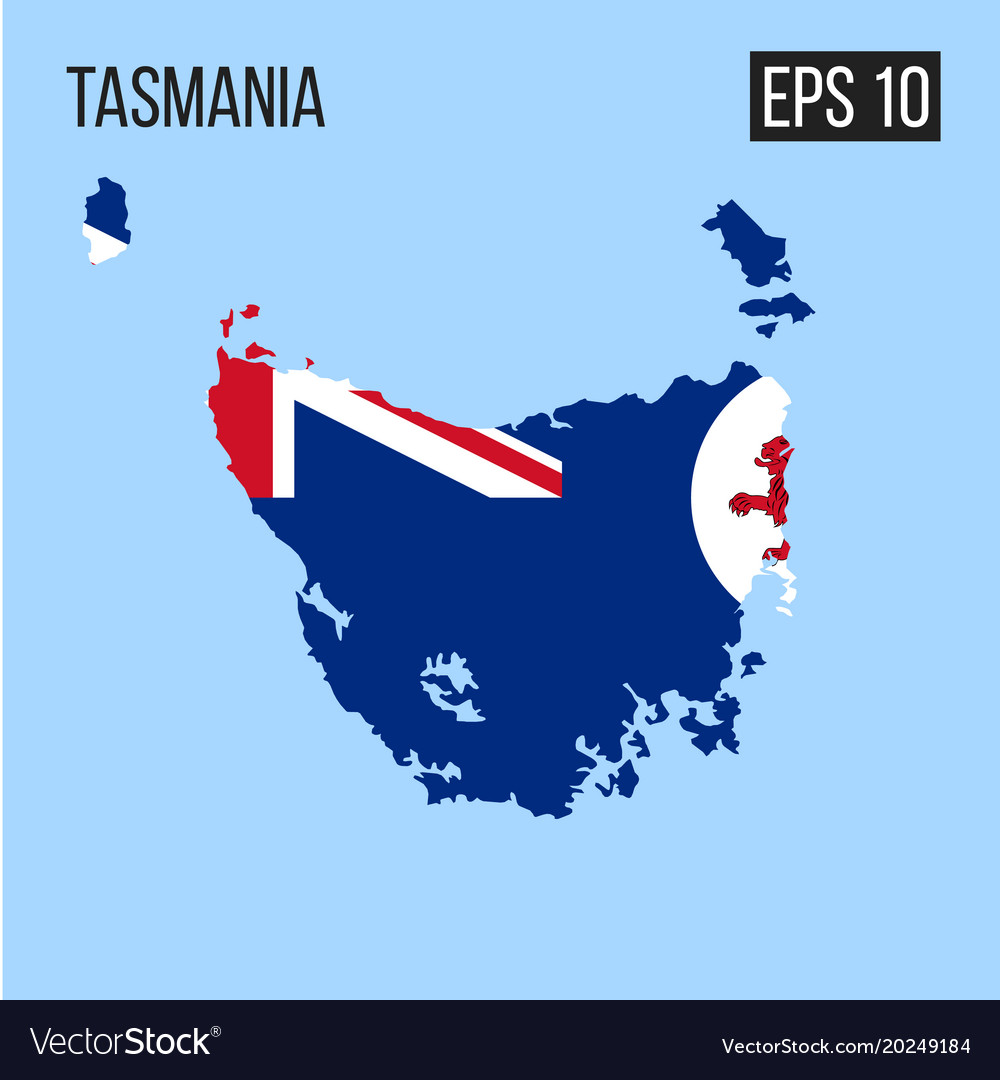 Tasmania map border with flag eps10