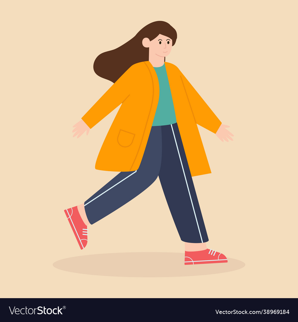 Walking girl Royalty Free Vector Image - VectorStock