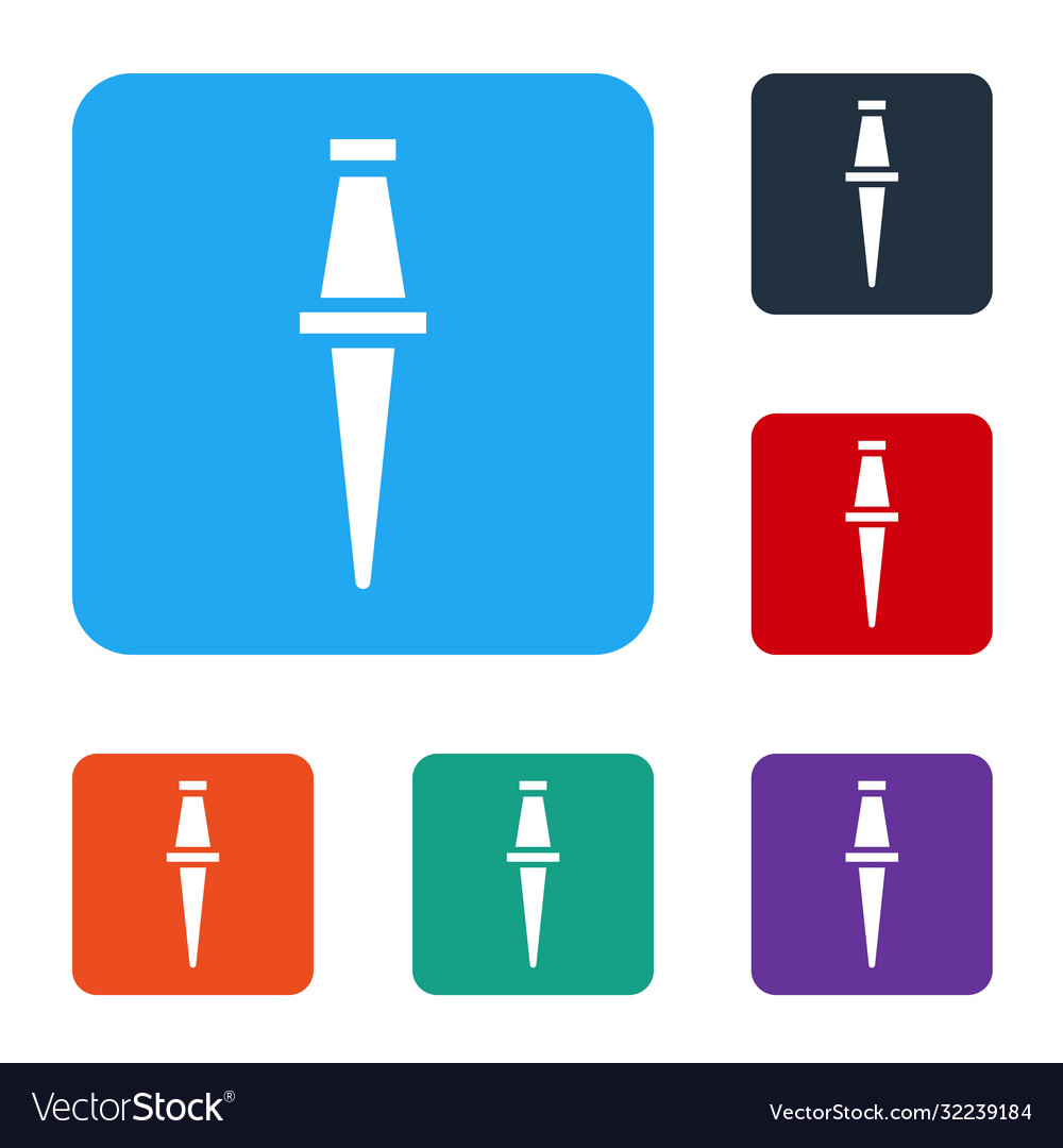 White push pin icon isolated on background