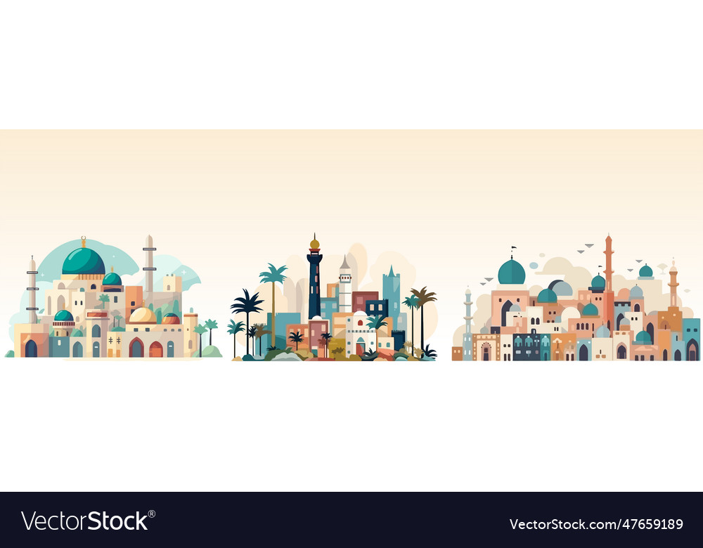 Abstract flat of arabian city