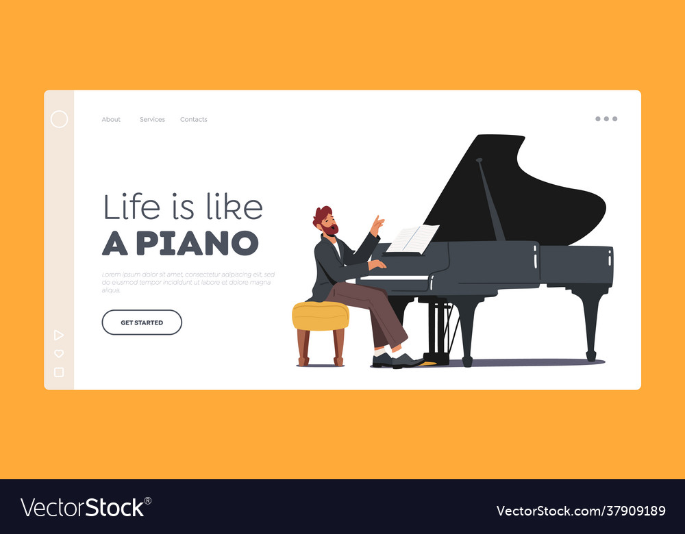 Artist performing on scene landing page template