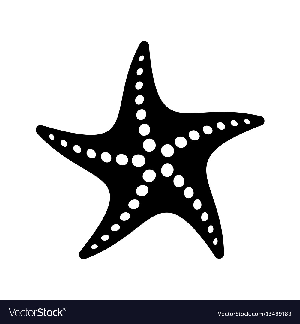 Download Black simple starfish icon Royalty Free Vector Image