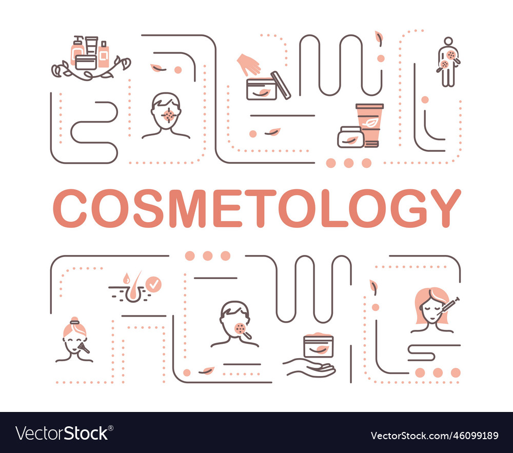 Cosmetology line banner Royalty Free Vector Image