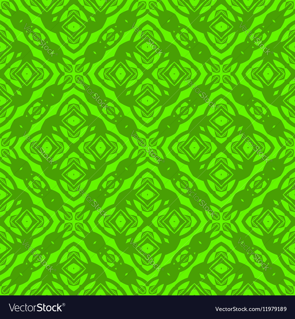 Green ornamental seamless line pattern