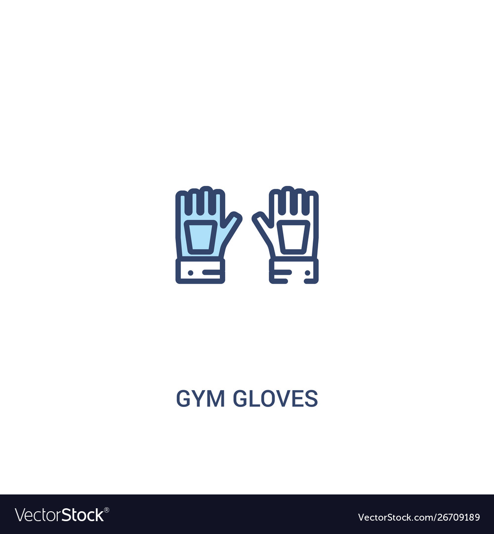 Gym Handschuhe Konzept 2 farbige Ikone einfache Linie