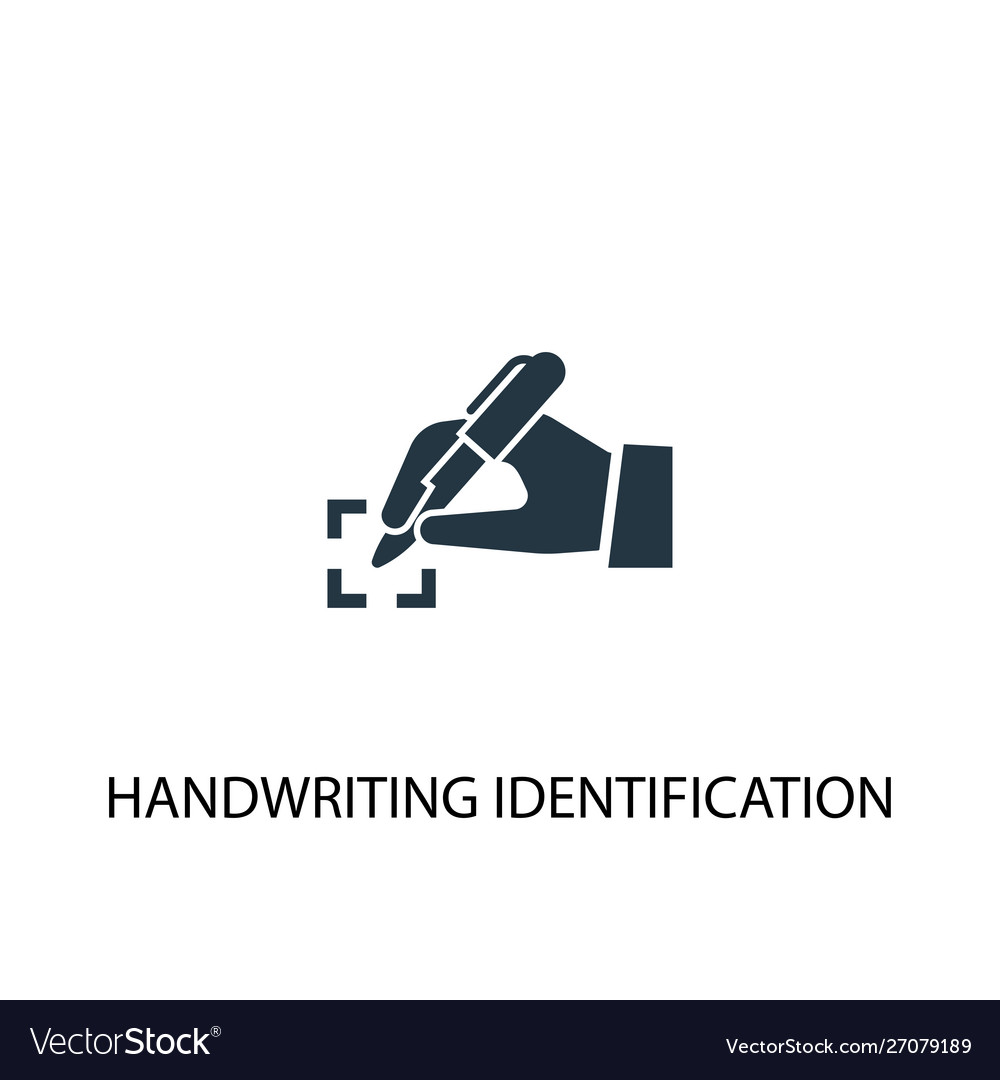 Handwriting identification icon simple element