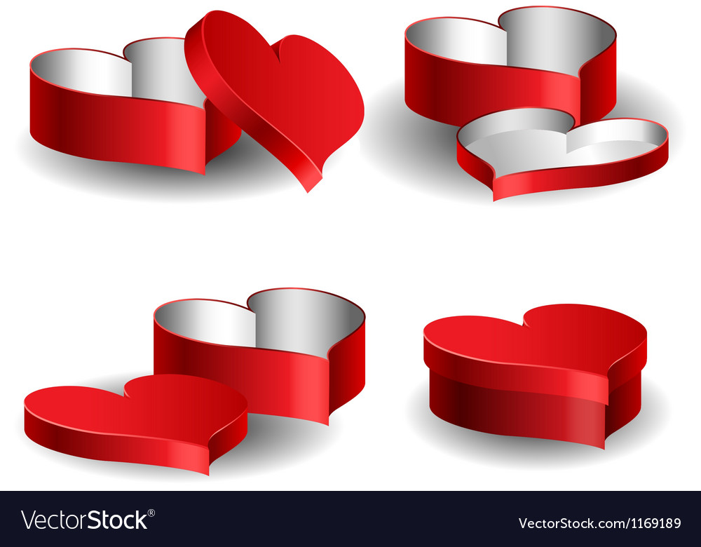 Heart Shaped Box Set Royalty Free Vector Image