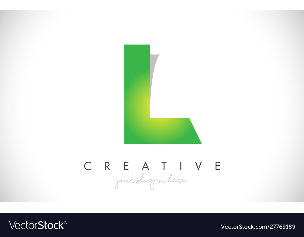 L letter design icon with paper cut logo